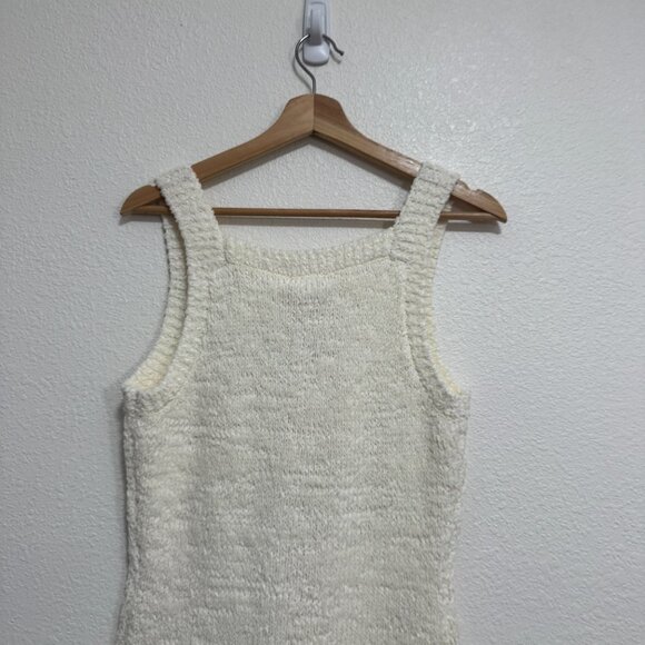 NEW HOUSE OF CB Zaira Cream Chenille Knit Mini Dress Sweater White Large - Picture 3 of 10